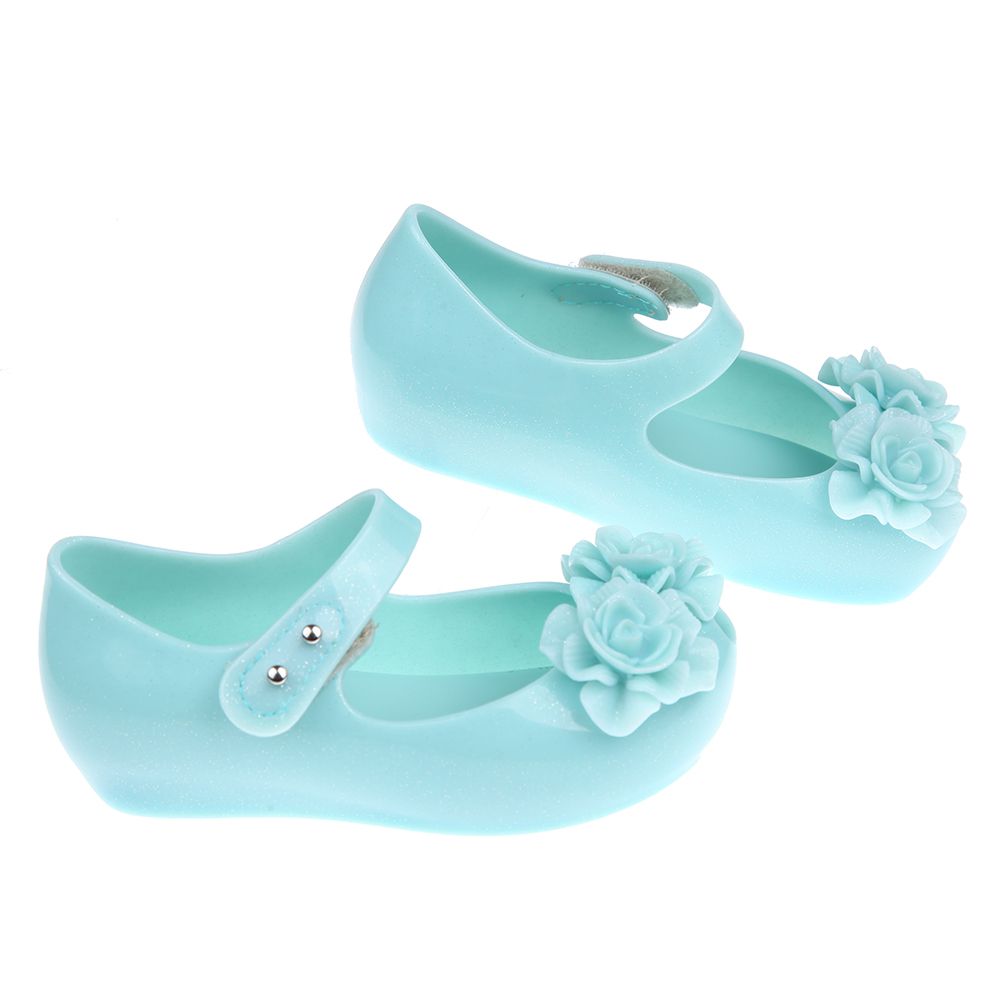 Melissa - 雙子玫瑰綠色兒童魚口涼鞋香香鞋-綠色