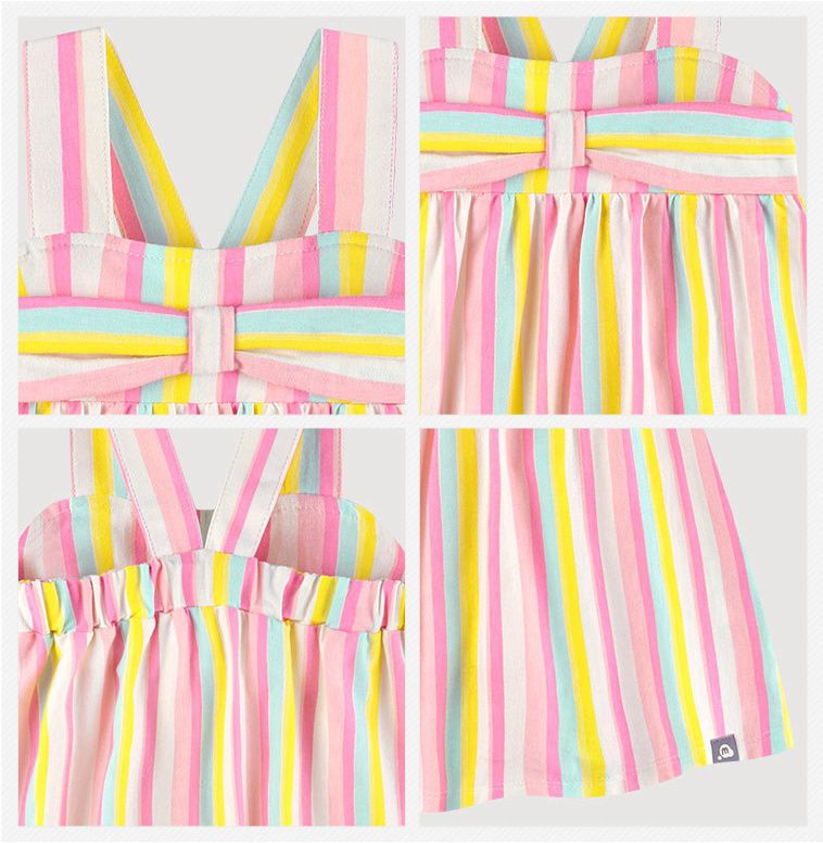 韓國 milk mile - 彩色直線紋後鬆緊背心-象牙白