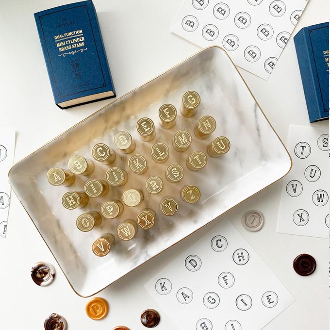 HAPPYMT - 小圓圓雙用印章/火漆章-復古英文字母-Y