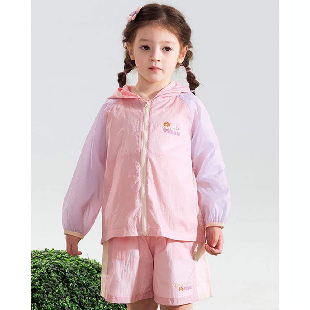 UPF50+卡通汪汪隊防曬外套+短褲套裝-卡通人物天天-粉色