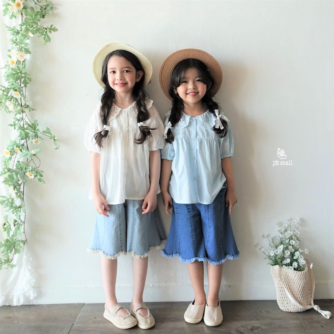 韓國 Jmsnail - 鬆緊腰褲管剪裁抽鬚牛仔褲-深藍