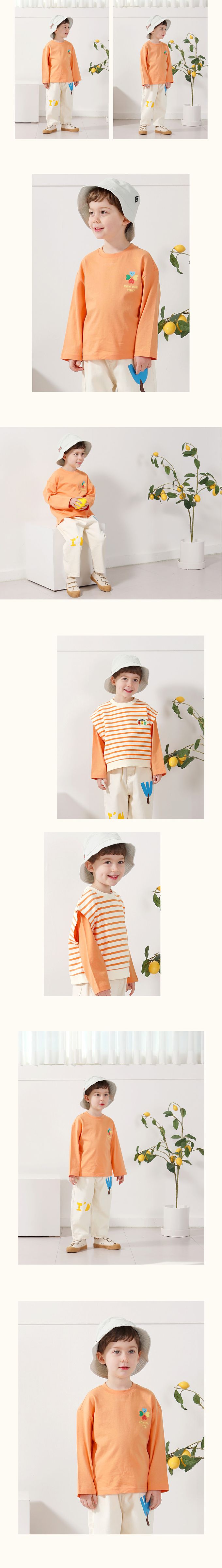 韓國 WALTON kids - 四葉幸運草印長袖上衣-米白