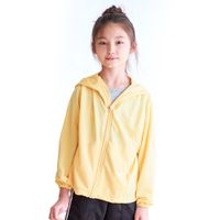 GIAT - 高透氣吸濕排汗A級防曬外套-兒童款/連帽-奶油黃