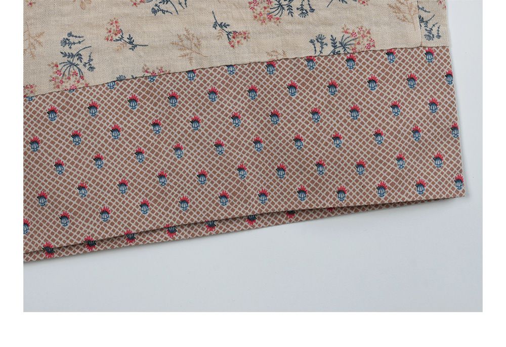 韓國 ULLALA - 復古碎花長褲睡衣(兩件式) (FREE)