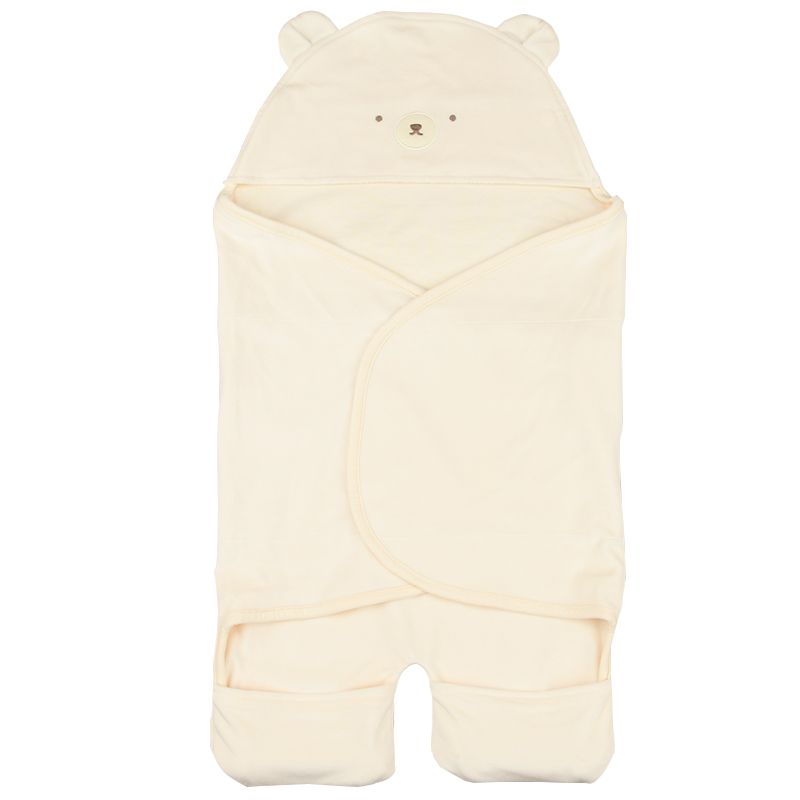 akachan honpo - 包巾 完全包覆型-暖呼呼天鵝絨-象牙白色 (50~70cm)