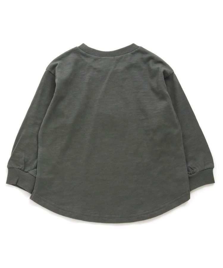 日本 BREEZE - [品牌週年限定]印花長袖上衣-打招呼-炭灰