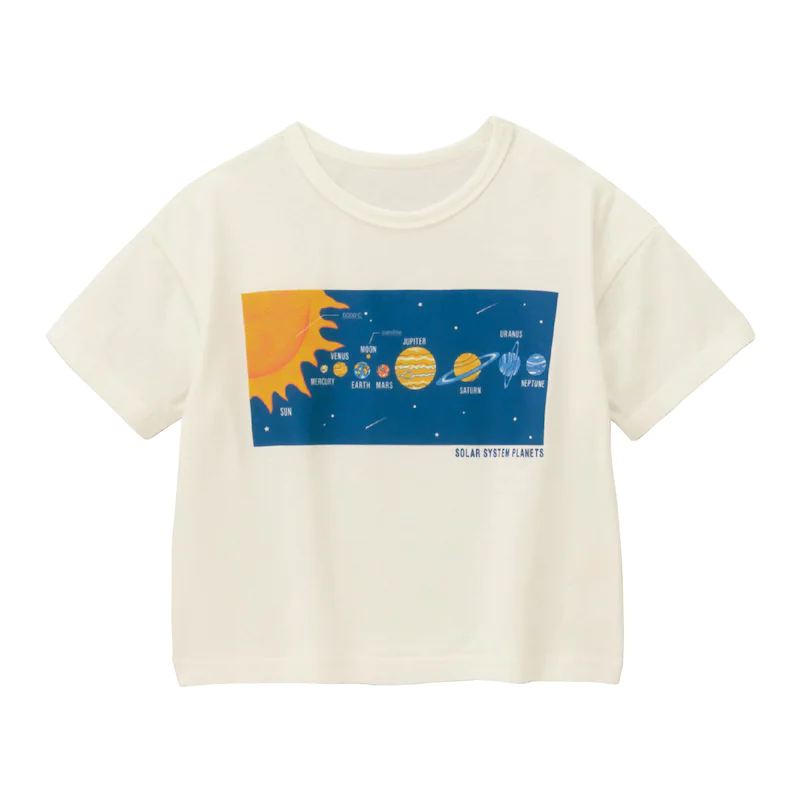 日本千趣會 - GITA 純棉印花短T-恐龍剪影卡牌-淺灰