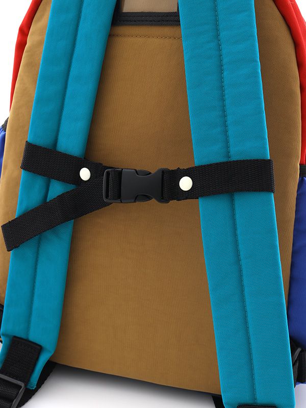 日本 OCEAN&GROUND - DAYPACK 經典後背包-CRAZY 撞色-杏x紅x綠 BE