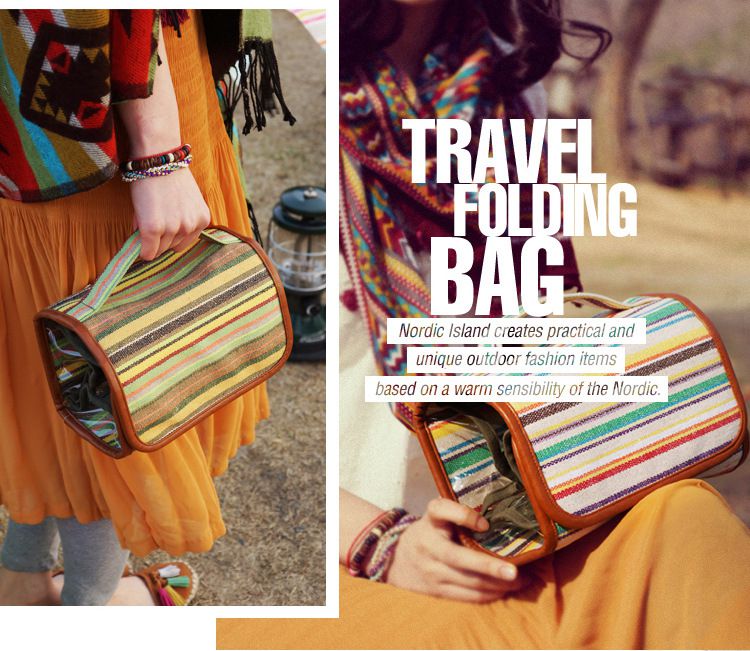 CLS - 民族風便攜式盥洗包-藍色 (54x21.5cm)