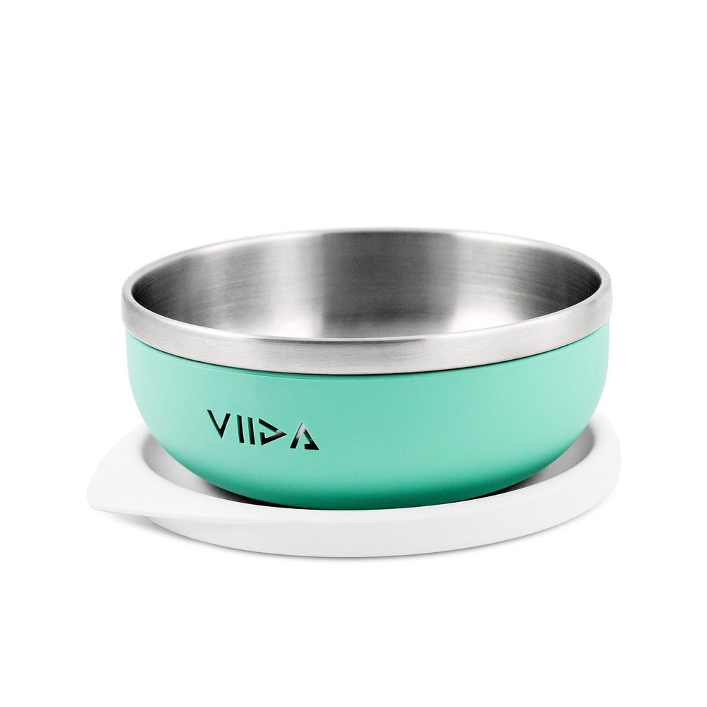VIIDA - Soufflé抗菌不鏽鋼兒童餐碗-餐碗-綠