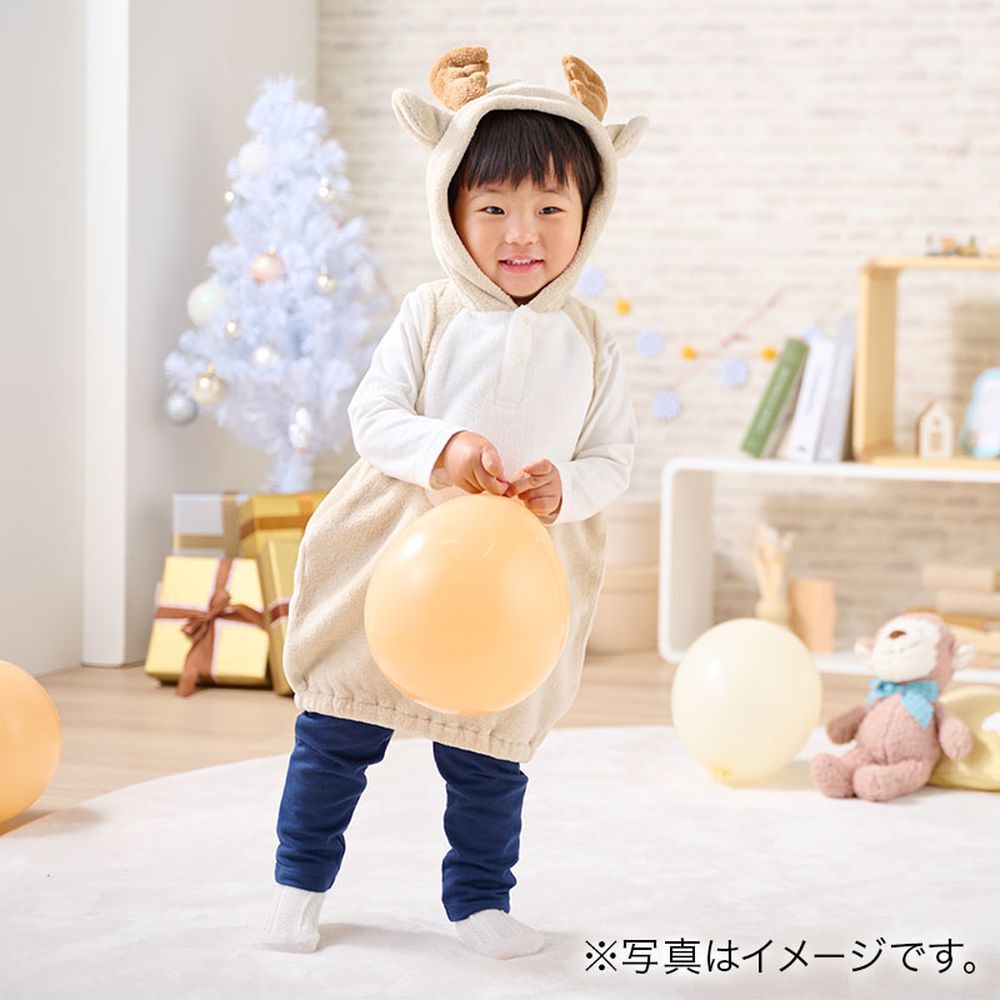 聖誕背心-馴鹿-淺卡其色 (80~90cm)