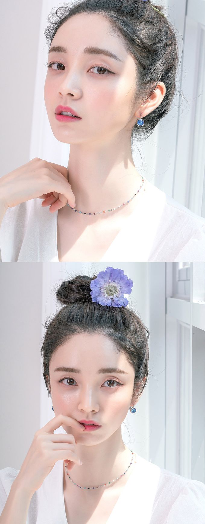 韓國 Soo&Soo - (925純銀)璀璨彩石項鏈-BLACKPINK LISA同款