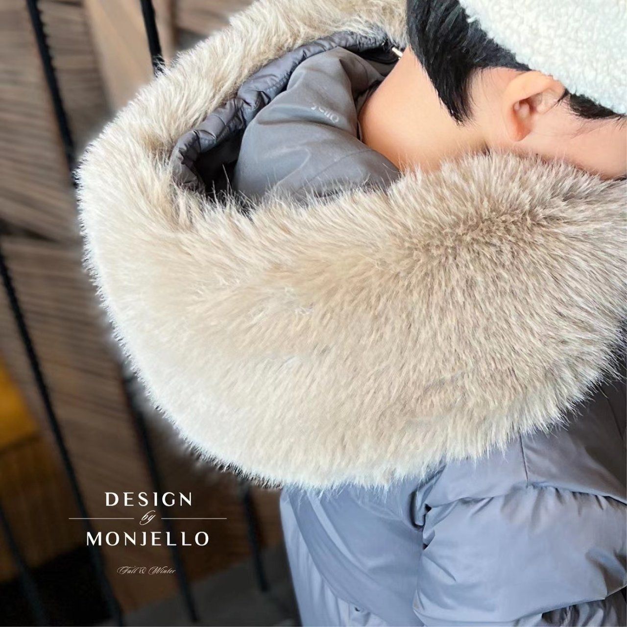 韓國 MONJELLO - (100%鴨絨)雪國來的長版羽絨外套-黑