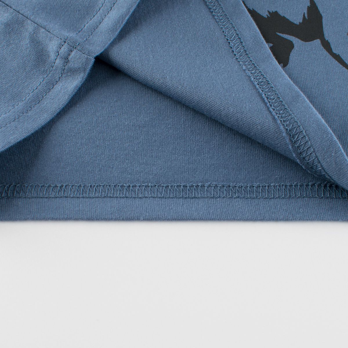 純棉圓領薄長袖上衣-嘻哈籃球恐龍-藍色