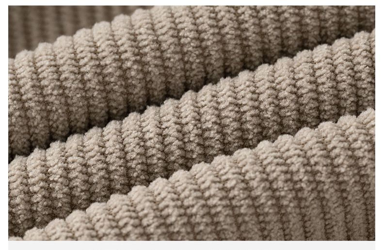 燈芯絨腰鬆緊休閒保暖束口長褲-SPAEC-奶咖啡色