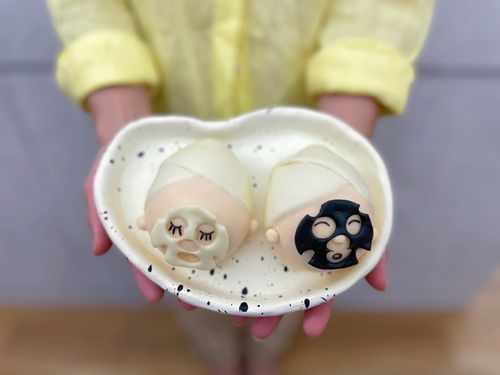 可愛敷面膜&馬卡龍造型饅頭禮盒-9入，總重480g