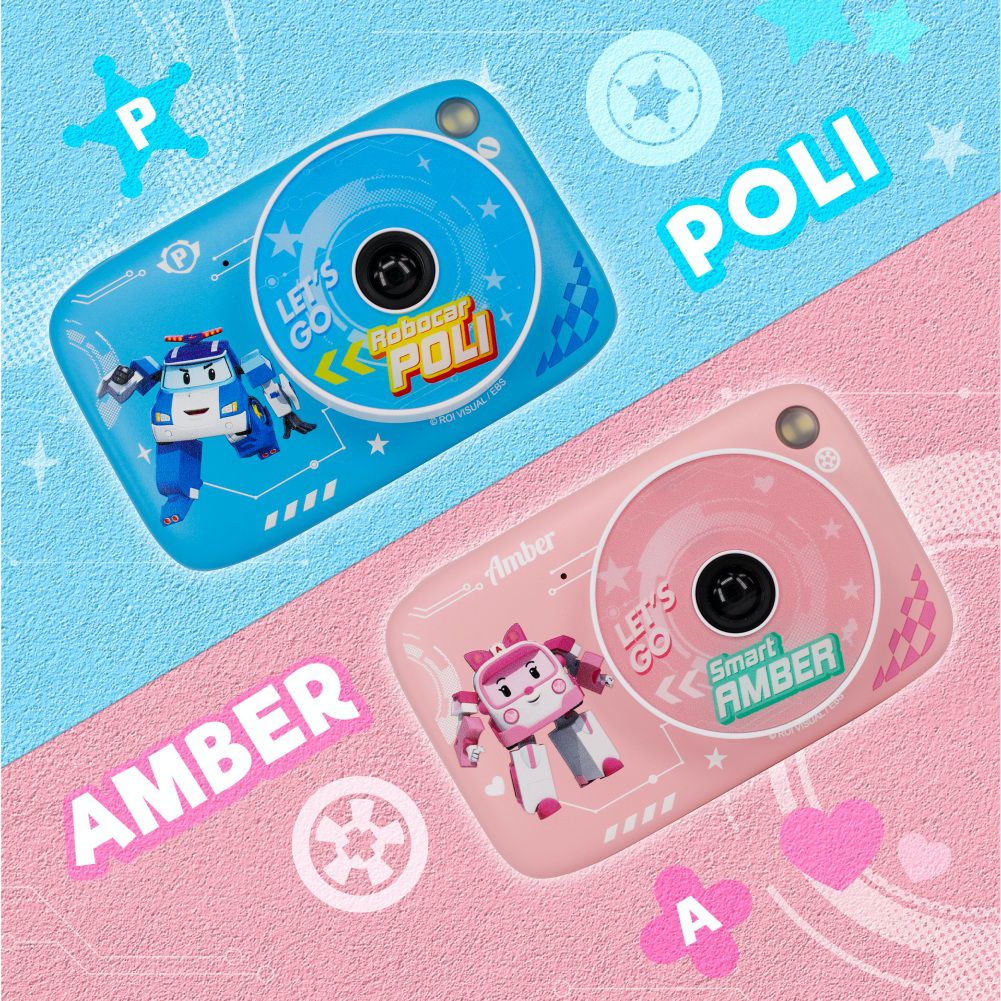 POLI 波力救援小英雄 - 【超值兩入組】兒童數位相機含32G記憶卡-波力*1+安寶*1+[贈]可愛風扇*1