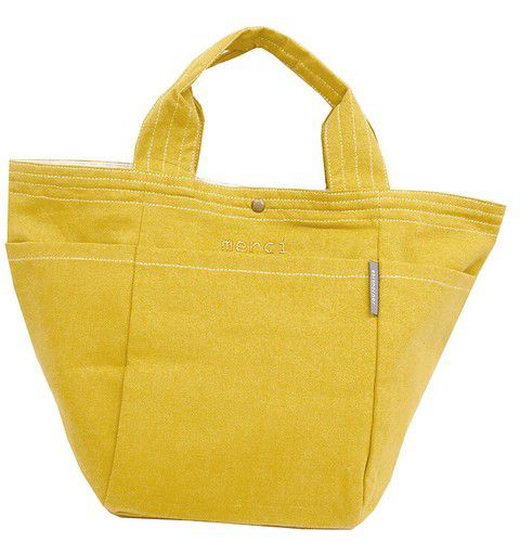 日本 Chepeli - 印度棉 刺繡手提帆布包/托特包-merci-黑 (25x37x16cm)