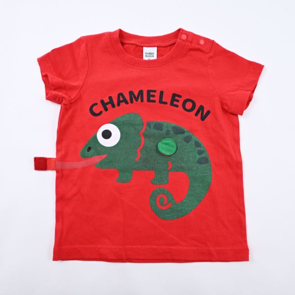 日本 Baby Room - 立體翻翻樂短袖上衣-變色龍-白