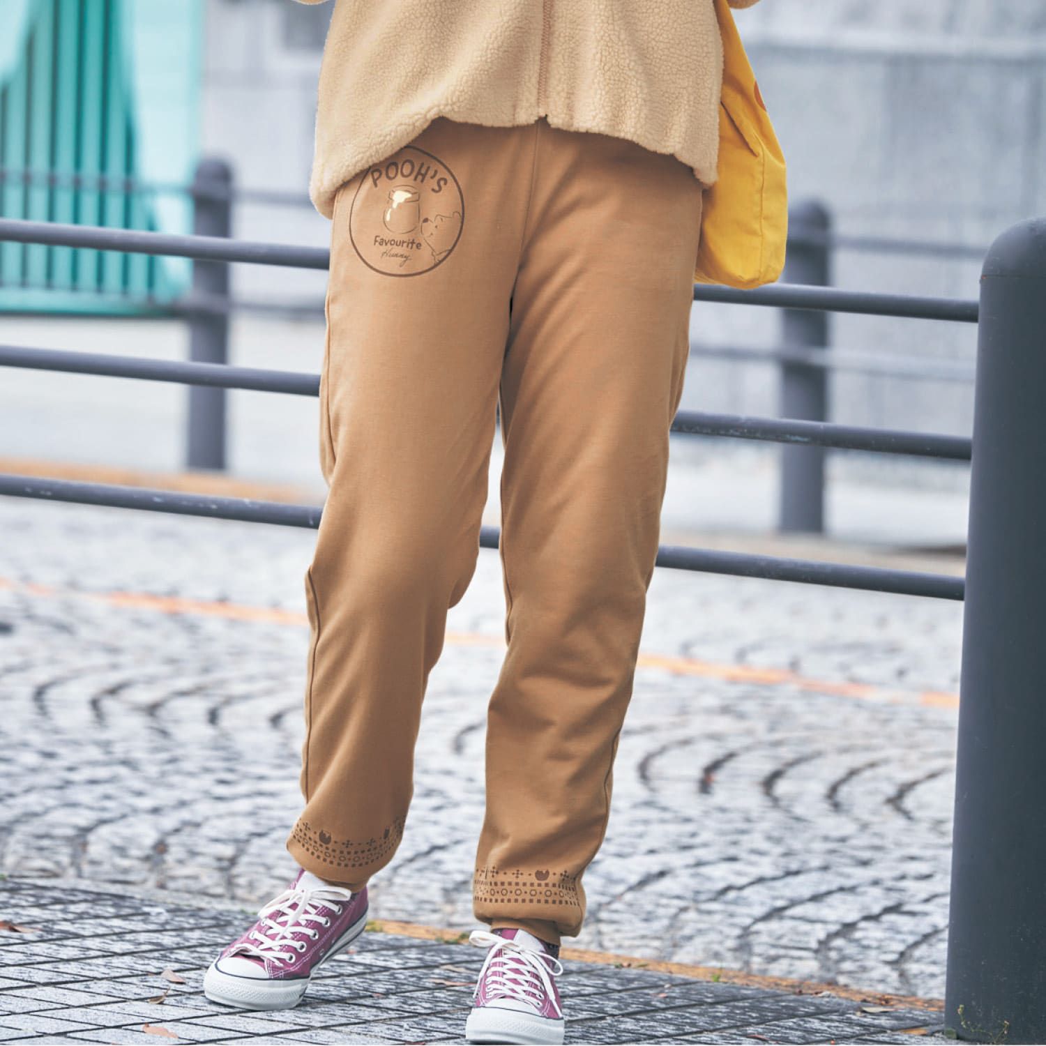 日本千趣會 - 迪士尼 柔軟家居休閒長褲-米奇花草-深灰