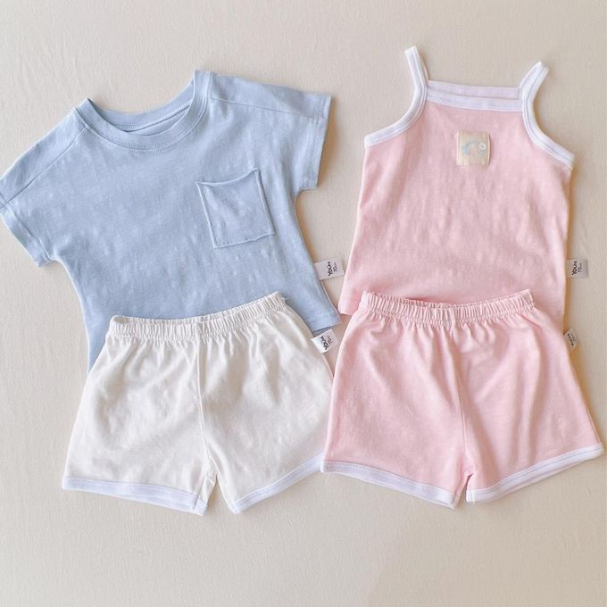 YOUrs - 棉甜寶寶短褲2件組-雲朵白+淡奶茶