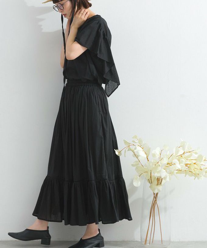 日本 Lupilien - 100%印度棉 飄逸緹花下擺鬆緊長裙-磚橘