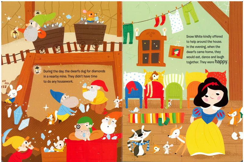 SNOW WHITE/FINGERPUPPETS-書+手指偶-彩色 (21x28cm/硬頁/彩色/12頁)