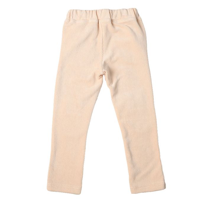 akachan honpo - 10分燈心絨褲-膝蓋圖案-淺卡其色