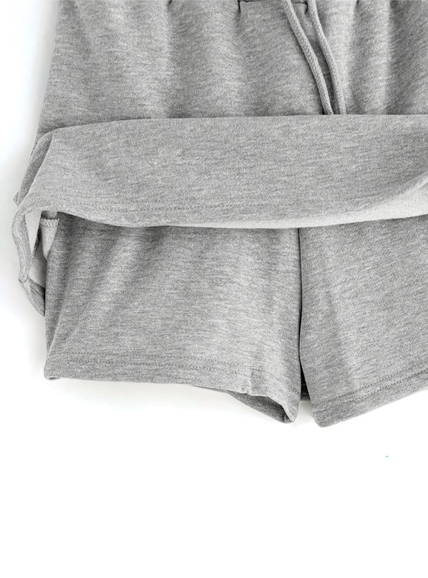 日本 GRL - 休閒風連帽外套短褲兩件式套裝-淺米杏 (F)