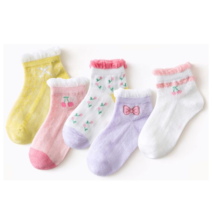 腳ㄚ子 - 幼/兒童透氣網眼襪 童襪 襪子 棉襪 兒童襪-櫻桃女孩