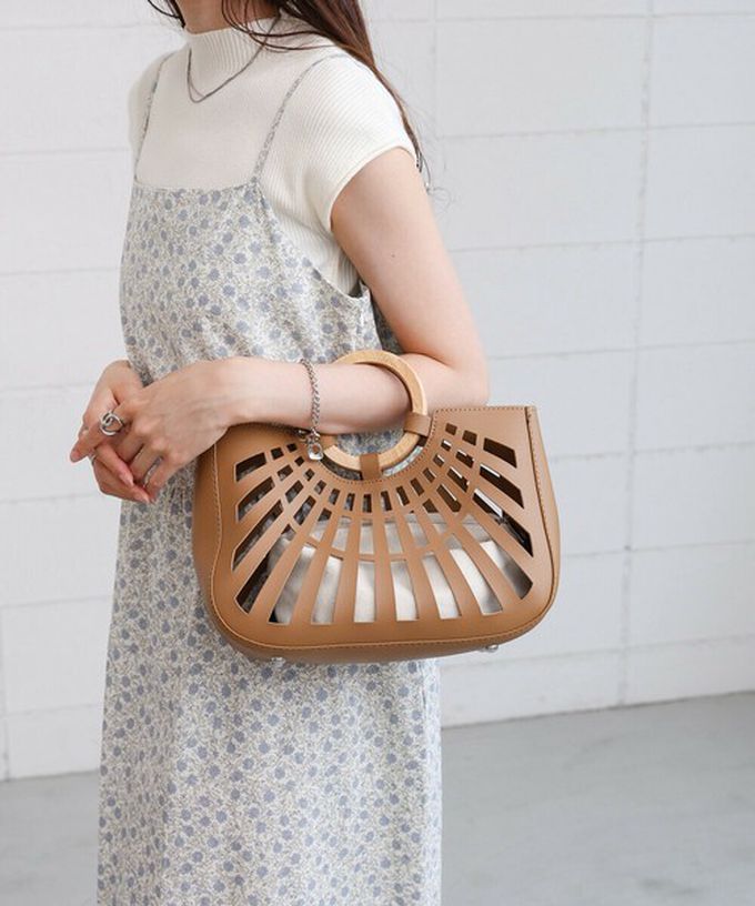 日本 Bab - 2way夏日竹柄鏤空手提/側背包-綠