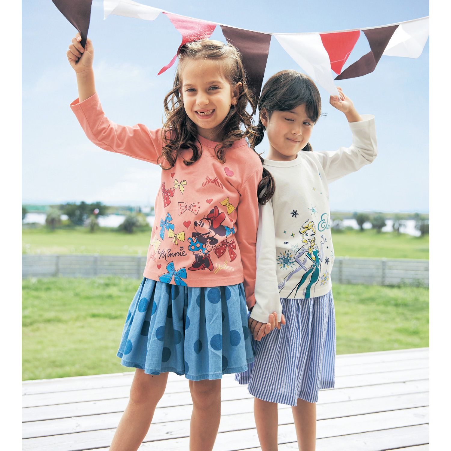 日本千趣會 - 迪士尼純棉長T-艾莎雪花-白