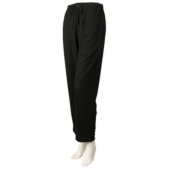 akachan honpo - 直筒羅紋褲-黑色