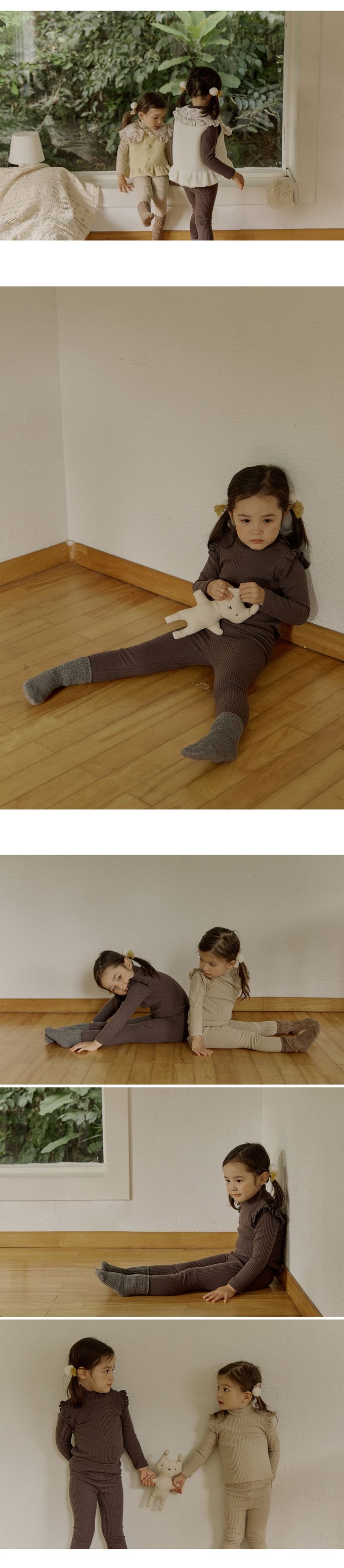 韓國 Puellaflo - 蕾絲布翅膀點綴彈性上衣-深灰咖