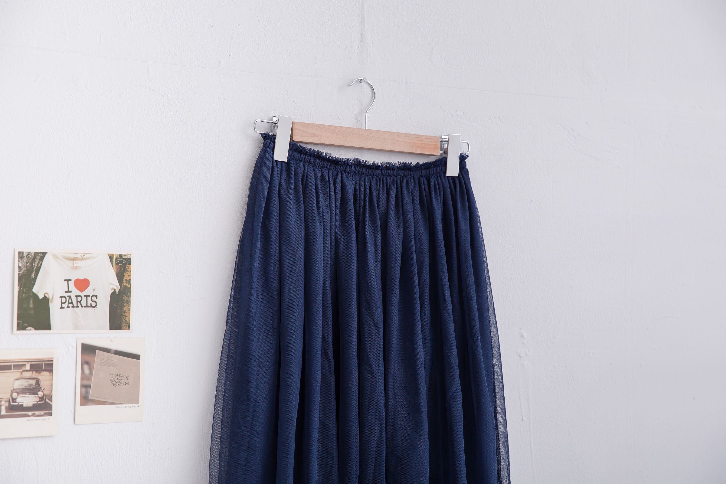 Peachy - 獨家訂製綿柔半身紗裙-半身中長版-午夜藍 (F)