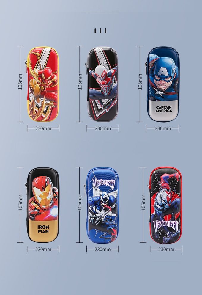 防水3D立體大容量鉛筆盒-卡通人物美國隊長-銀+藍 (23x10x6cm)