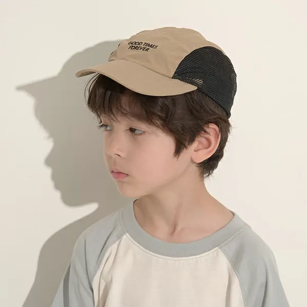 日本 b-ROOM - 透氣網狀軟質休閒遮陽帽-卡其黑
