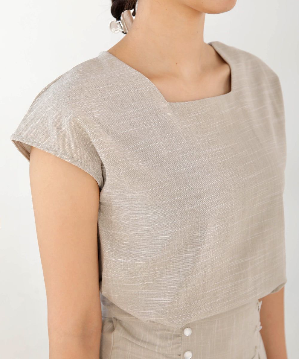 日本 Bab - 顯瘦剪裁收腰法式袖洋裝-石墨灰