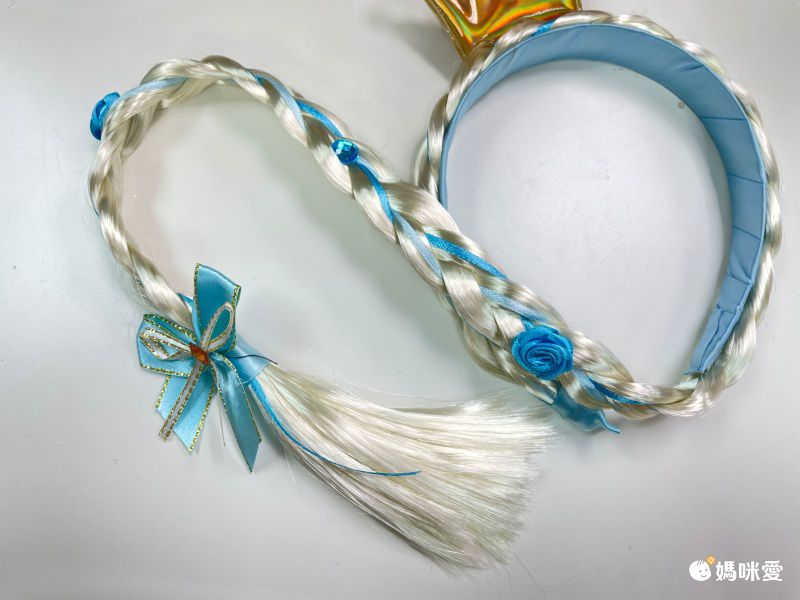 冰雪公主假髮頭飾-粉色皇冠-粉色