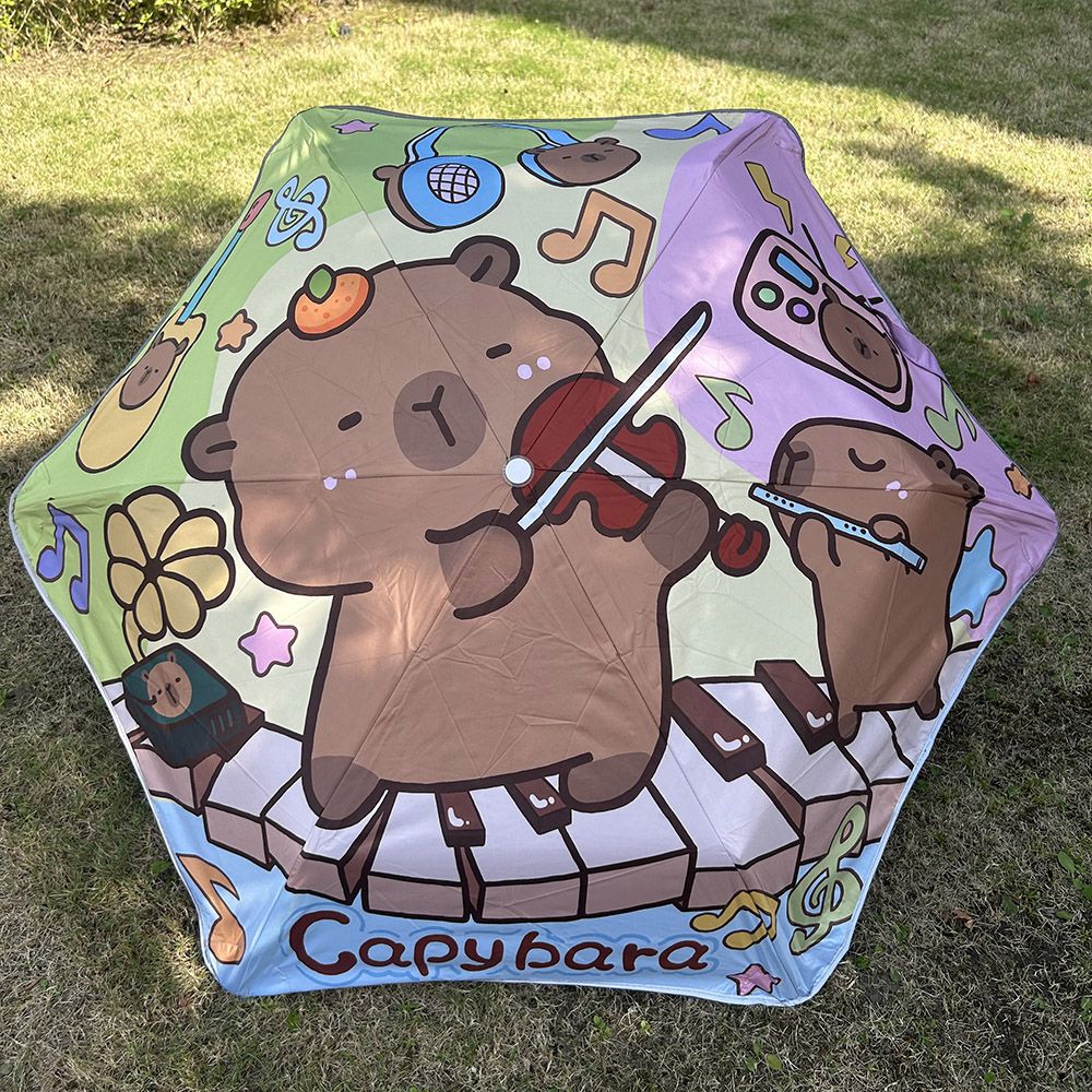 兒童圓角自動傘-卡皮演奏會