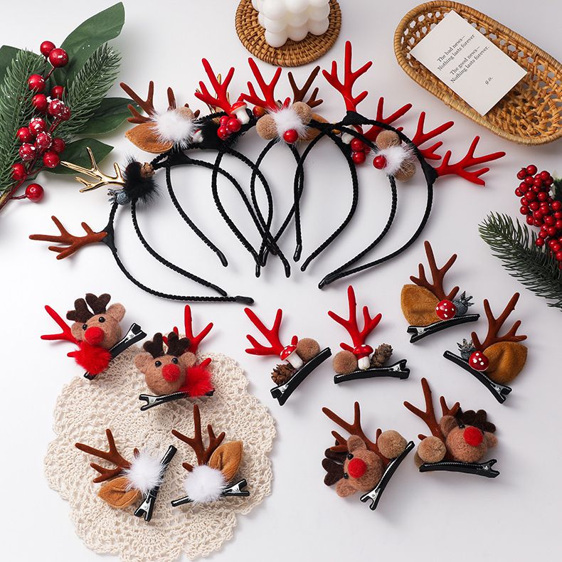 聖誕節造型兒童髮箍-金色鹿角