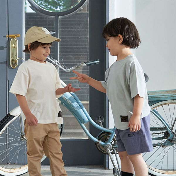 日本 b-ROOM - 純棉柔軟定番素色短袖上衣-淺黃