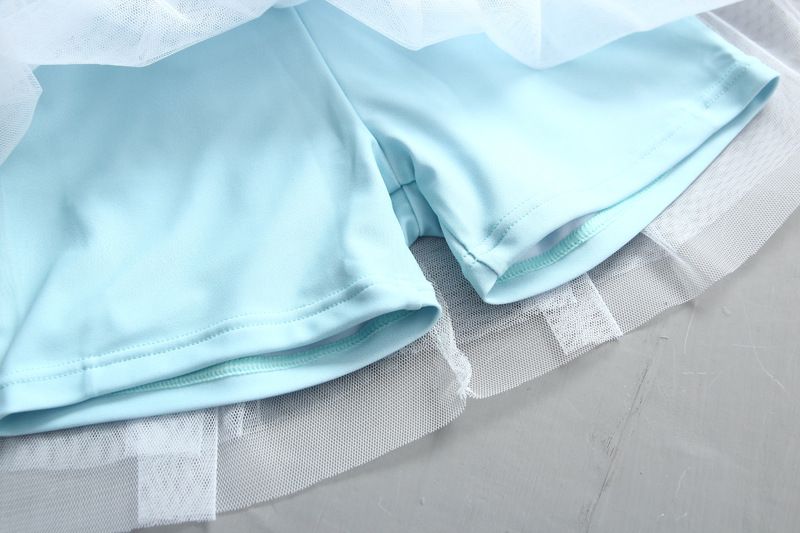 女寶長袖泳裝套裝(附帽子)-英文字母-淺藍色