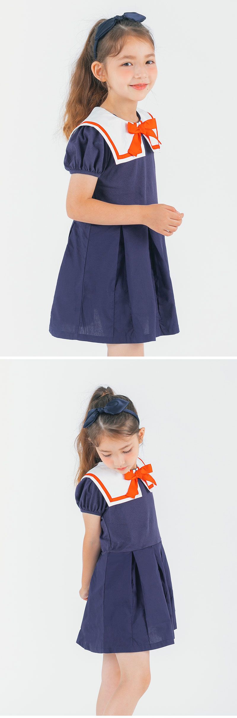 韓國 OZKIZ - 水手風打折洋裝