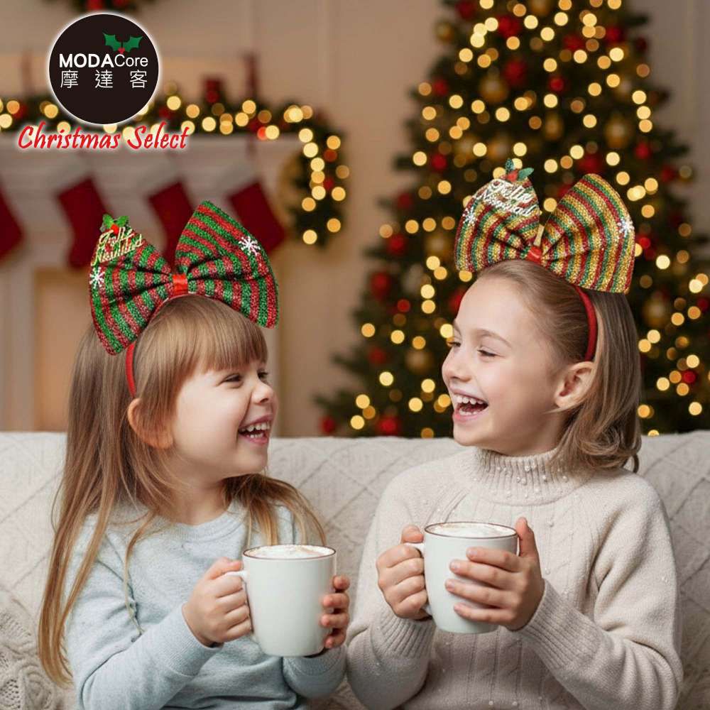 聖誕可愛大蝴蝶結髮箍 -耶誕派對交換禮物-顏色可選