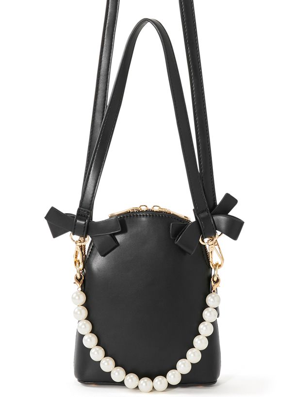 日本 GRL - 3WAY公主專屬蝴蝶結珍珠手提包/側背包-白