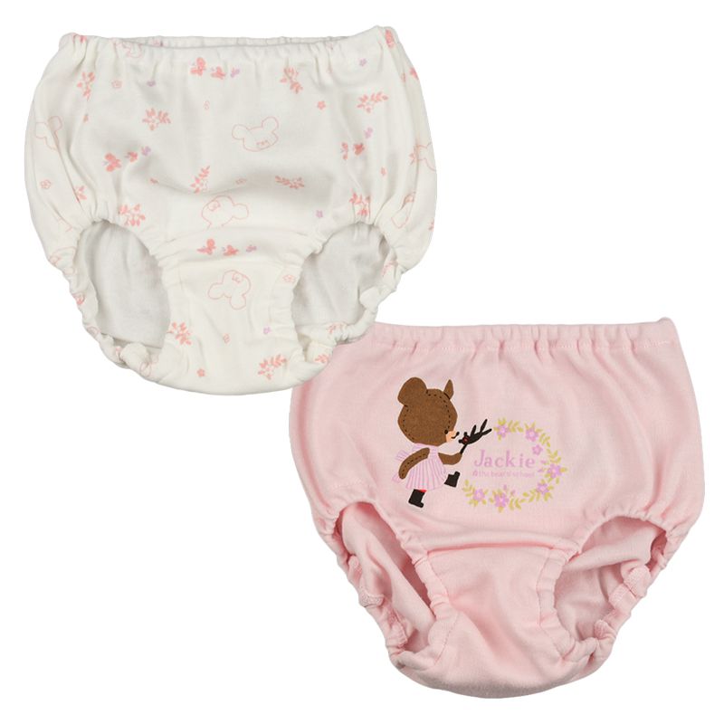 akachan honpo - 內褲2件組-小熊學校-粉紅色