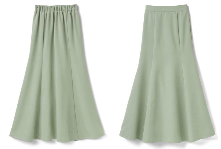 日本 GRL - 高腰浪漫魚尾長裙-米