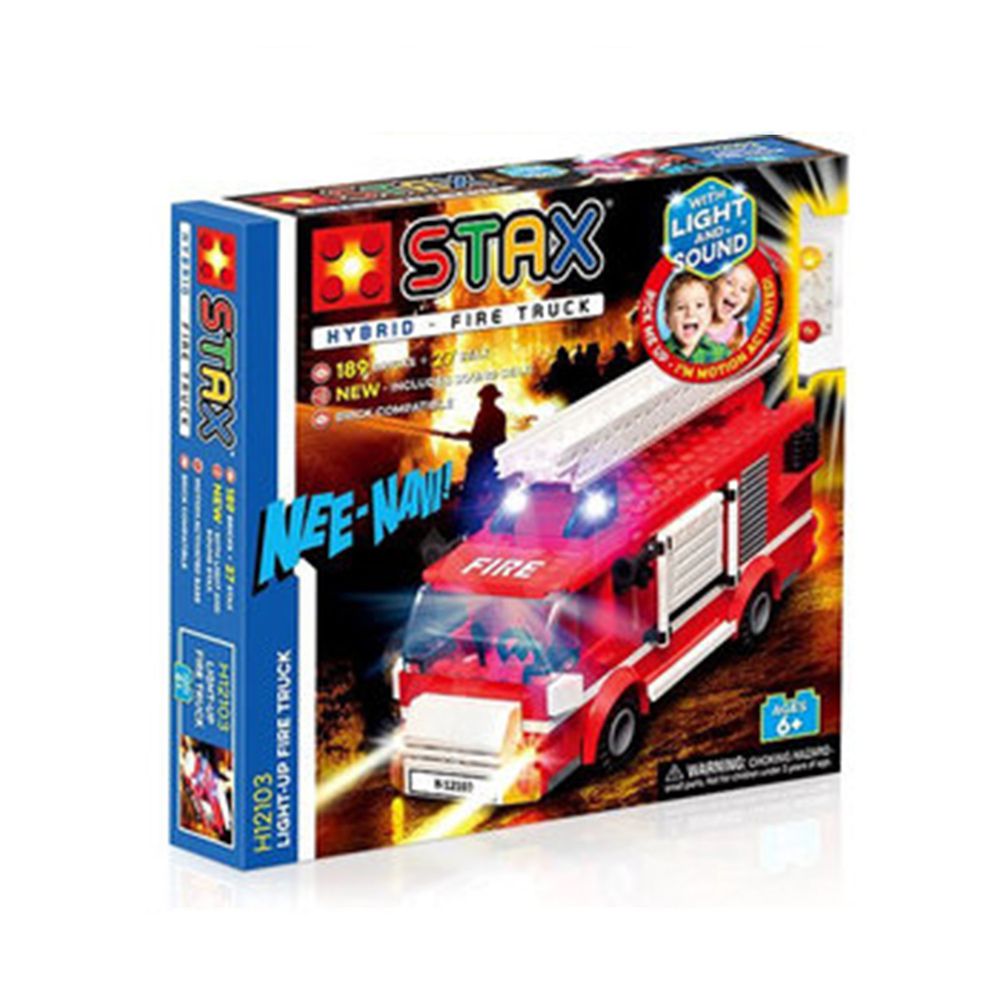 美國 Light Stax - HYBRID系列 Light-up Fire Truck複合積木打火隊組