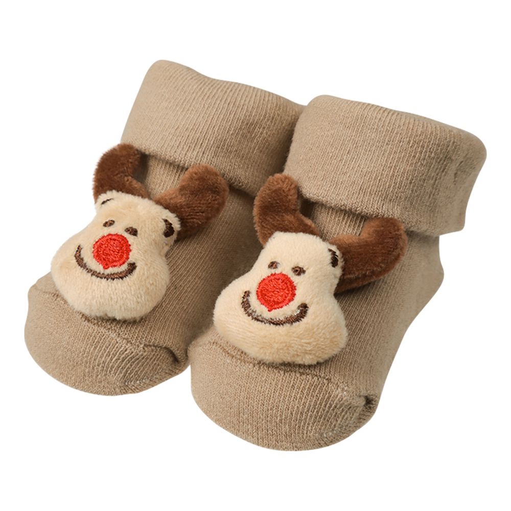 造型襪-馴鹿-咖啡色 (7~9cm)